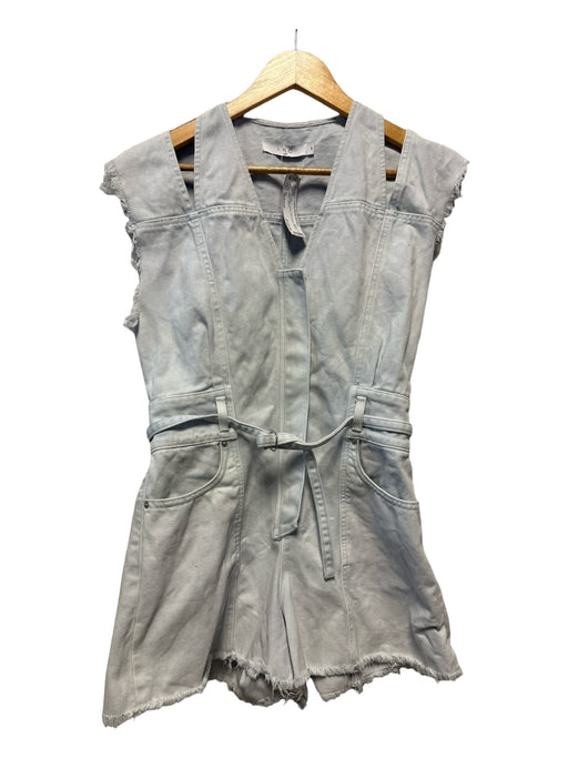 IRO Size 36/Small Light Wash Cotton Sleeveless Belted Denim Romper Light Wash / 36/Small