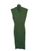 Zara Size M Green Viscose Blend Mock Neck Sleeveless Ribbed metallic Dress Green / M