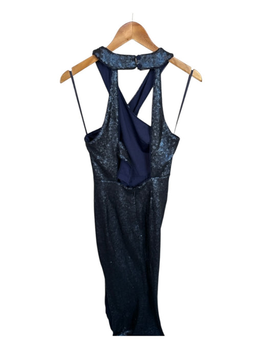 Aqua Size S Navy Sequin Halter Neck Sleeveless Gown Navy / S