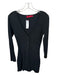 Philanthropy Size S Black Cotton Blend Long Sleeve Ribbed Buttons Dress Black / S