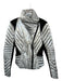 Blanc Noir Size S Silver & Black Nylon Puffer Metallic Athletic Jacket Silver & Black / S