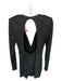 Michael Costello Size S Black & Silver Glitter Long Sleeve Shoulder Pads Dress Black & Silver / S