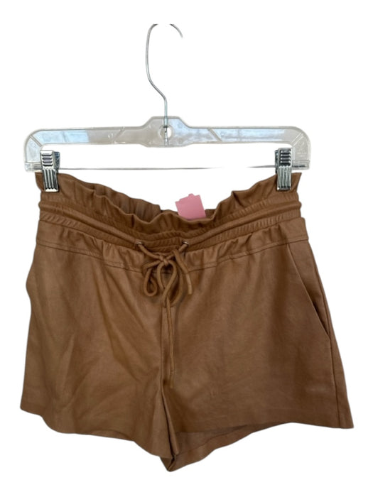 Philanthropy Size S Camel Vegan Leather Drawstring Shorts Camel / S