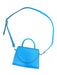 Olga Berg Blue & Gold Leather Top Handle Crossbody Strap Bag Blue & Gold / S