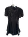 Antonio Melani Size 4 Black Linen Blend Short Sleeve Flower Application Dress Black / 4
