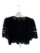 Sea New York Size M Black Velvet Short Sleeve Lace Detail Front Tie Top Black / M