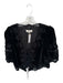Sea New York Size M Black Velvet Short Sleeve Lace Detail Front Tie Top Black / M