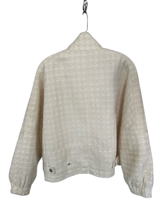 Essentiel Antwerp Size S Cream Polyester jaquard Full ZIp Bomber Jacket Cream / S