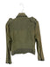 Jakett Size S Olive Green Cotton Raw Hem Faux Leather Accents Moto Jacket Olive Green / S