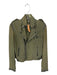 Jakett Size S Olive Green Cotton Raw Hem Faux Leather Accents Moto Jacket Olive Green / S