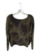 Line Size S Green & Black Cashmere Long Sleeve Tie Dye Knit V Neck Sweater Green & Black / S