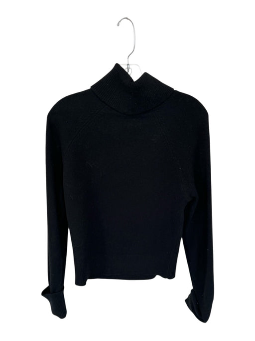 Paige Size Est S/M Black Wool Blend Turtle Neck Keyhole Front Sweater Black / Est S/M