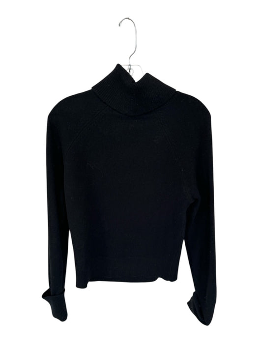 Paige Size Est S/M Black Wool Blend Turtle Neck Keyhole Front Sweater Black / Est S/M