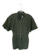 Aqua Size S Army Green Cotton Short Cuff Sleeve Snap Button Front Pockets Dress Army Green / S