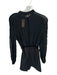 Zara Size S Black Polyester Long Sleeve Crinkle Open Back Belt Inc Dress Black / S