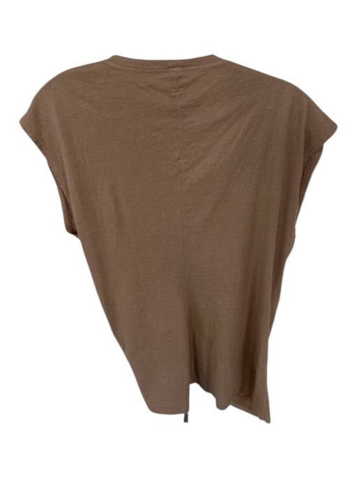 Raquel Allegra Size 2/M Coffee Cotton Cap Sleeve Drawstring front Top Coffee / 2/M