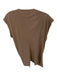 Raquel Allegra Size 2/M Coffee Cotton Cap Sleeve Drawstring front Top Coffee / 2/M