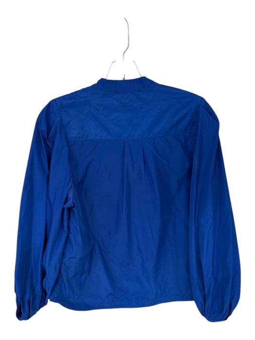 Essentiel Antwerp Size 4 Cobalt Polyester Long Balloon Sleeve Button Down Top Cobalt / 4