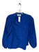Essentiel Antwerp Size 4 Cobalt Polyester Long Balloon Sleeve Button Down Top Cobalt / 4