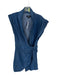 7 For All Mankind Size S Med Dark Wash Chambray Cap Sleeve Wrap Front Dress Med Dark Wash / S
