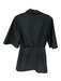 Ganni Size 38 Black & Green Cotton 3/4 Balloon Sleeve Pinstripe Collar Dress Black & Green / 38