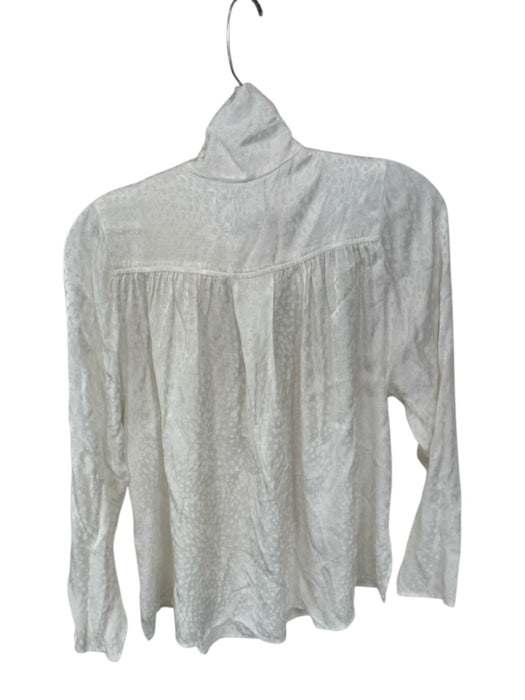 Overlover Size XS Ivory Viscose Blend Dots neck tie Long Sleeve Top Ivory / XS