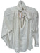 Overlover Size XS Ivory Viscose Blend Dots neck tie Long Sleeve Top Ivory / XS