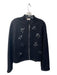 Moncler Size 6 Black Cotton Blend Standing Collar Zip Front Long Sleeve Jacket Black / 6