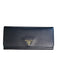 Prada Black Saffiano Leather Bi-Fold Gold Hardware Snap Closure Wallets Black