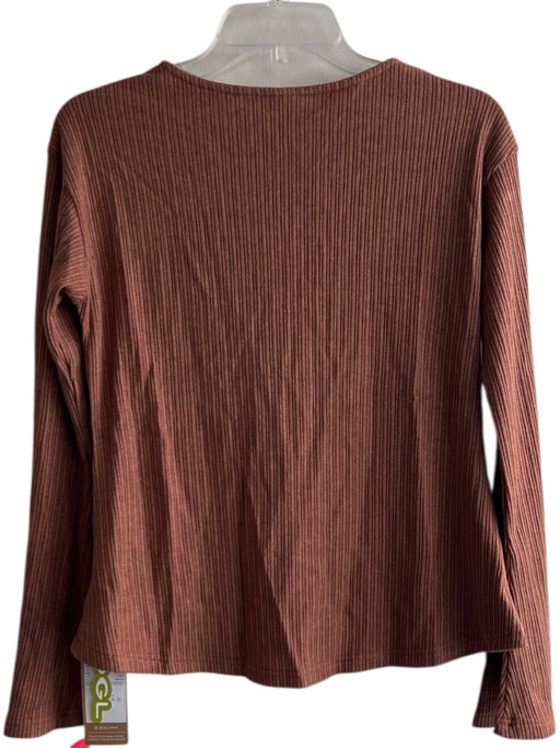 OGL Size XS Brown Viscose Blend Hook & Eye Long Flare Sleeve Ribbed Sweater Brown / XS