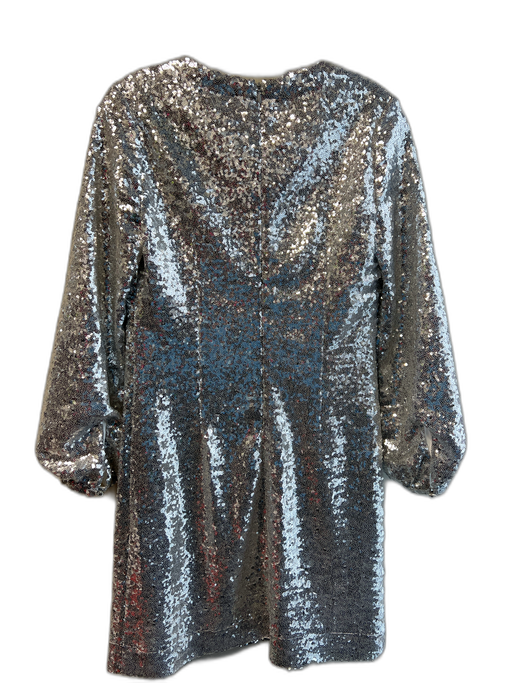 Tyler Boe Size XS Silver Missing Fabric Tag All Over Sequins V Neck Dress Silver / XS