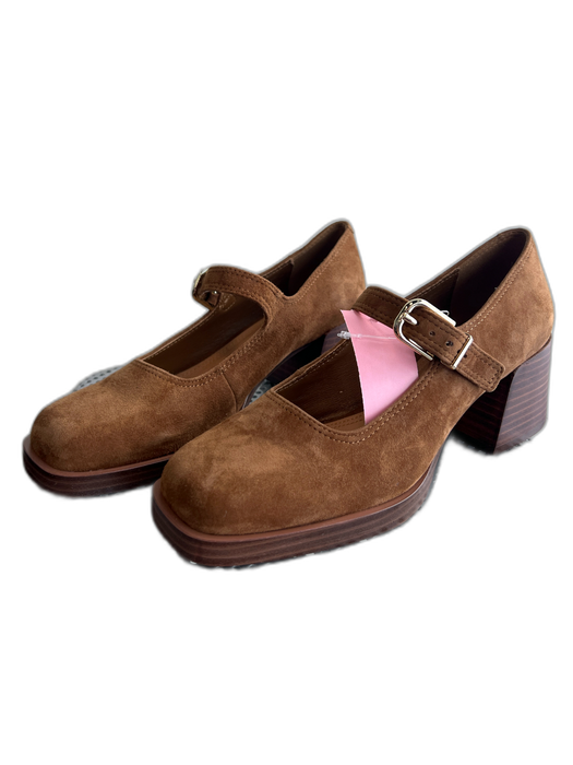 Steve Madden Shoe Size 6.5 Brown Leather Upper Suede Square Toe Mary Jane Shoes Brown / 6.5