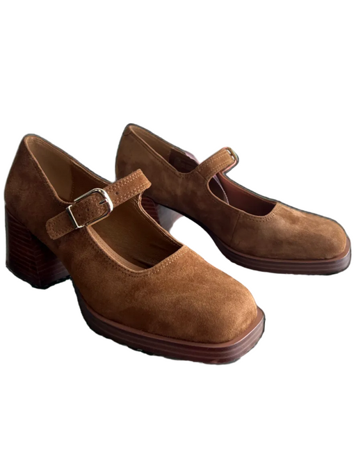 Steve Madden Shoe Size 6.5 Brown Leather Upper Suede Square Toe Mary Jane Shoes Brown / 6.5