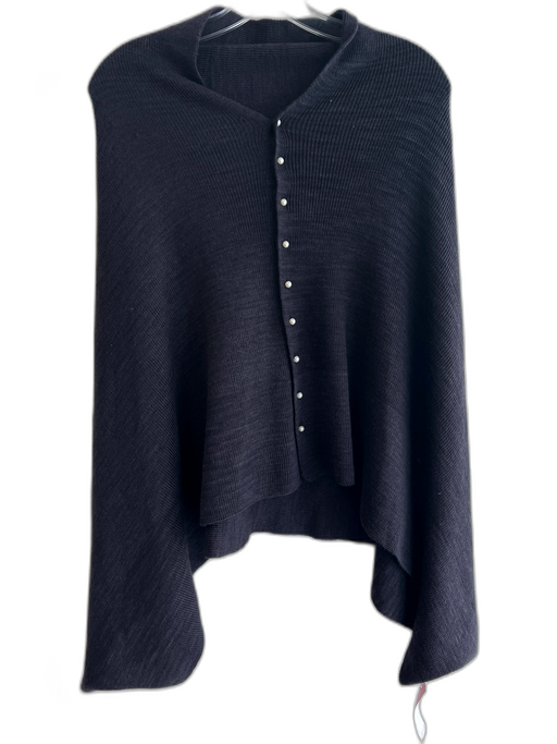 Tear Paulista Size No size Gray Missing Fabric Tag Knit Poncho Pearl Buttons Top Gray / No size