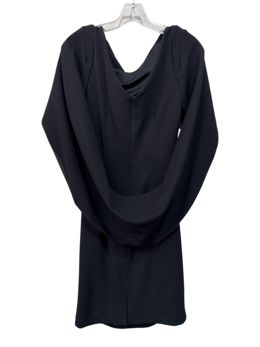 Betsy & Adam Size 4 Black Polyester Blend Off Shoulder Drape Back Back Zip Dress Black / 4