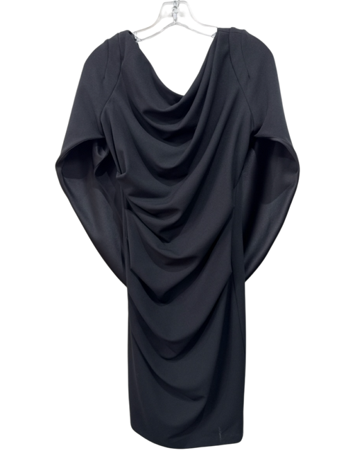 Betsy & Adam Size 4 Black Polyester Blend Off Shoulder Drape Back Back Zip Dress Black / 4
