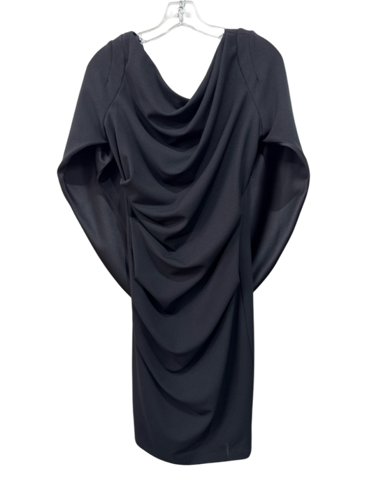 Betsy & Adam Size 4 Black Polyester Blend Off Shoulder Drape Back Back Zip Dress Black / 4