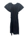 Ulla Johnson Size 2 Black Cotton Cap Sleeve Drawstring Waist Gathered Dress Black / 2