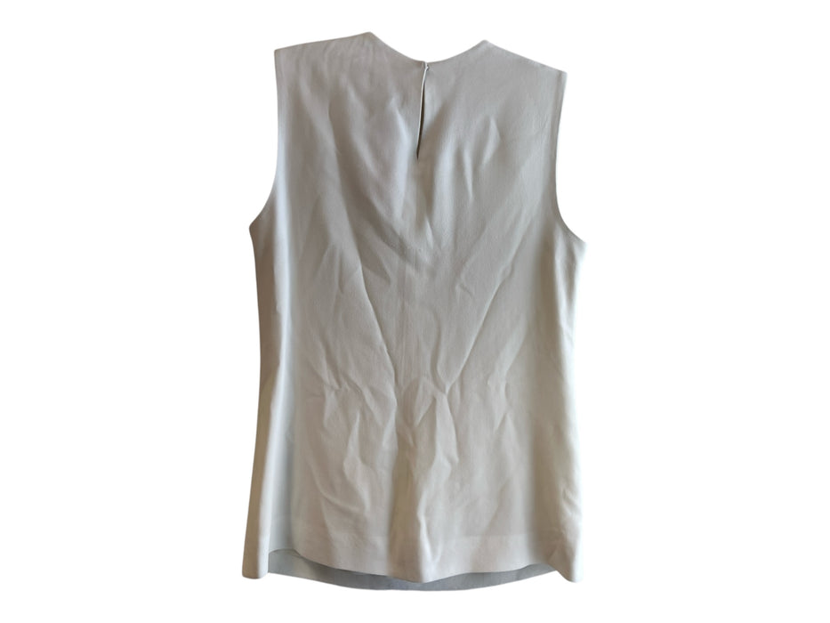 Jason Wu Size 2 Cream Acetate Blend Round Neck Back Button Sleeveless Top Cream / 2