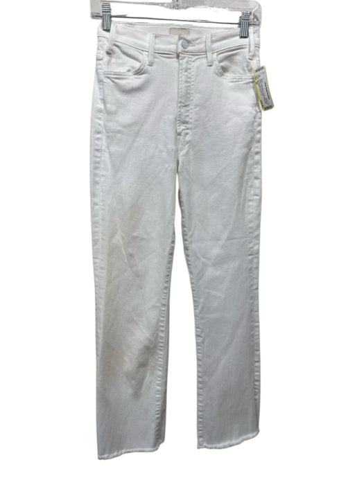 Mother Size 26 White Cotton Blend Denim High Waist Button & Zip Fly Jeans White / 26