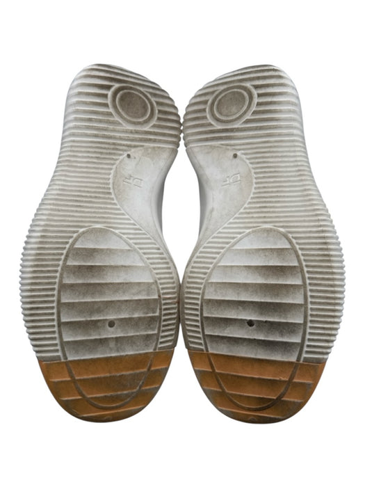 De Florance Shoe Size 6.5 White, Taupe & Black Leather Upper Low Top Sneakers White, Taupe & Black / 6.5