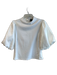 Sunday in Brooklyn Size M Cream Rayon Blend High Neck Short Puff Sleeve Top Cream / M