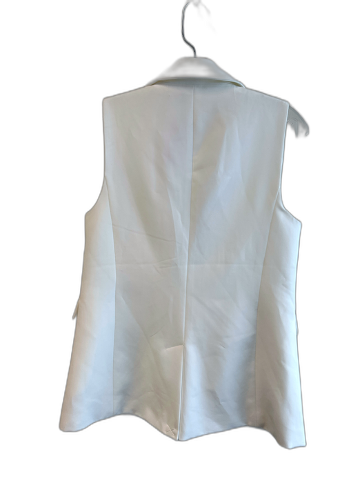 Joie Size XS White Polyester Lapel Sleeveless Single Button Front Pockets Vest White / XS