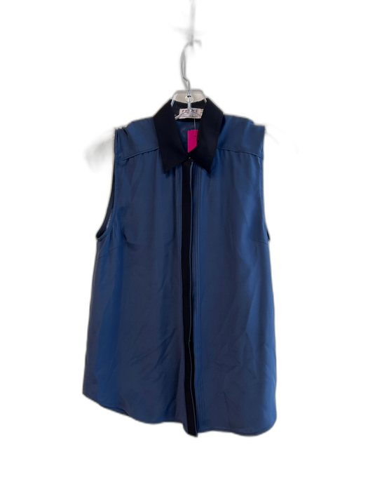 Frame Size XS Black & Navy Algae Collared Button Down Sleeveless Color Block Top Black & Navy / XS