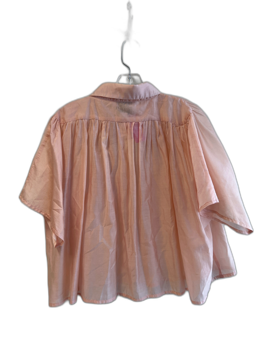 The Shirt Rochelle Behrens Size M Peach Tencel Blend Collared Button Up Top Peach / M