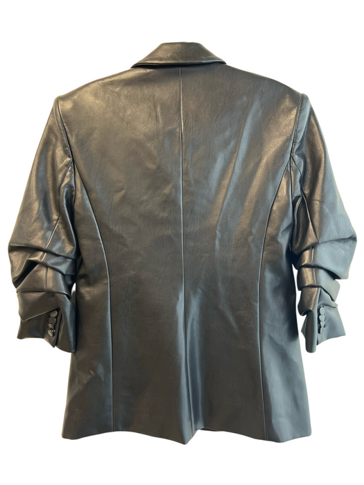 5a7 Cinq a Sept Size 0 Black Polyester Blend Collared Pockets 3/4 Sleeve Jacket Black / 0