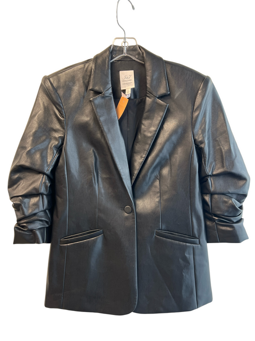 5a7 Cinq a Sept Size 0 Black Polyester Blend Collared Pockets 3/4 Sleeve Jacket Black / 0