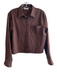 heartloom Size M Brown Polyester Blend Snap Button Suede Cropped Jacket Brown / M
