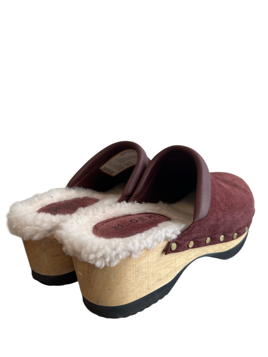 M. Gemi Shoe Size 36.5 Burgundy Wool Loafer Platform Stud Detail Shoes Burgundy / 36.5
