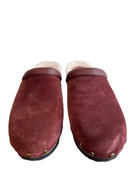M. Gemi Shoe Size 36.5 Burgundy Wool Loafer Platform Stud Detail Shoes Burgundy / 36.5